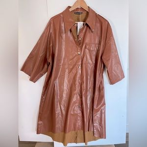 SIMPLEE PLUS faux leather dress/jacket